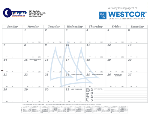 Westcor Co-Branded 2026 Desk Pad Calendar  image thumbnail