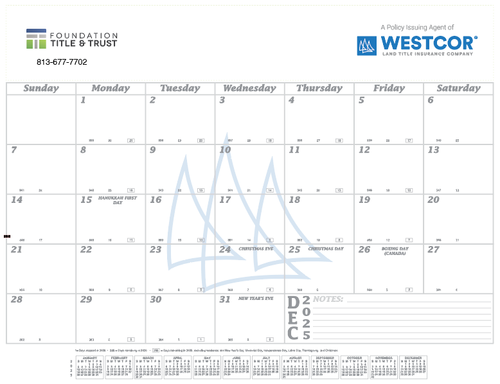 Westcor Co-Branded 2026 Desk Pad Calendar  image thumbnail