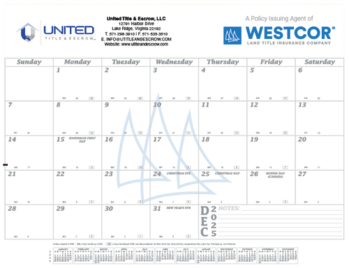 Westcor Co-Branded 2026 Desk Pad Calendar  image thumbnail