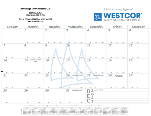 Westcor Co-Branded 2026 Desk Pad Calendar  image thumbnail