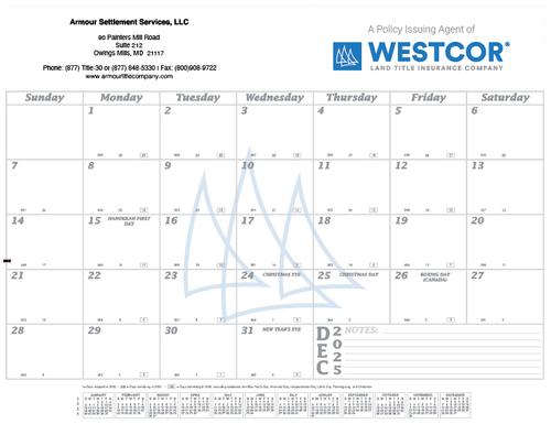 Westcor Co-Branded 2026 Desk Pad Calendar  image thumbnail