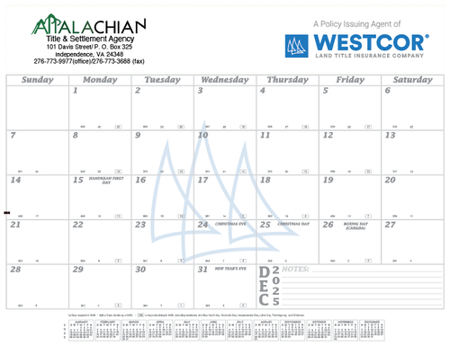 Westcor Co-Branded 2026 Desk Pad Calendar  image thumbnail