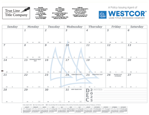 Westcor Co-Branded 2026 Desk Pad Calendar  image thumbnail