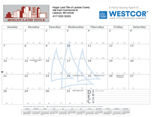 Westcor Co-Branded 2026 Desk Pad Calendar  image thumbnail