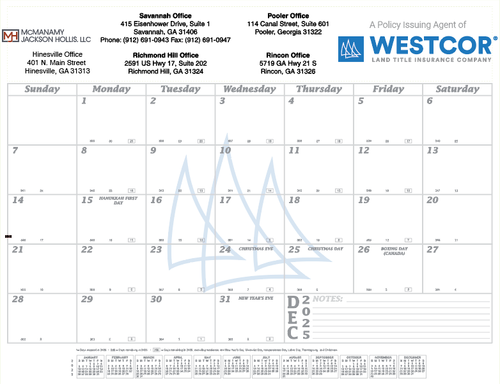 Westcor Co-Branded 2026 Desk Pad Calendar  image thumbnail