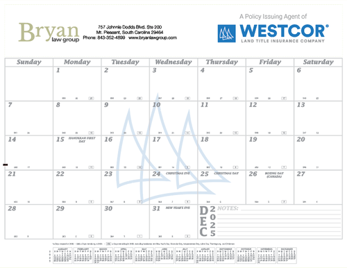 Westcor Co-Branded 2026 Desk Pad Calendar  image thumbnail