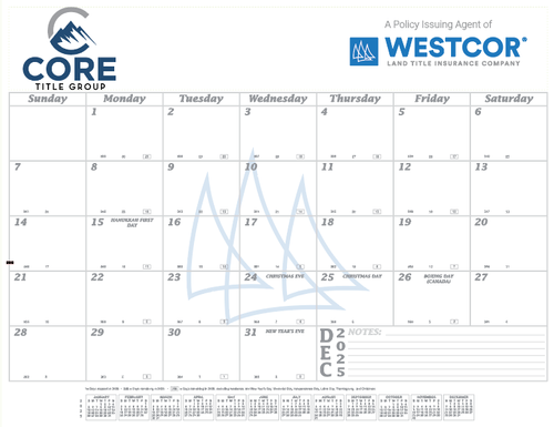 Westcor Co-Branded 2026 Desk Pad Calendar  image thumbnail