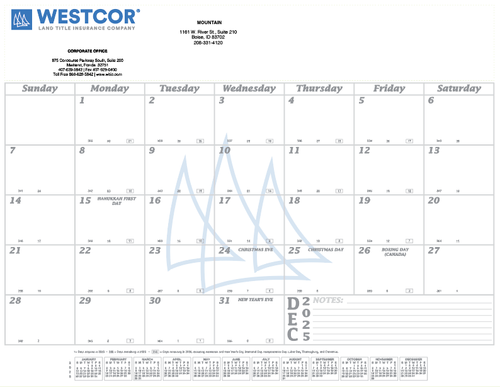 Westcor Regional Office 2026 Branded Desk Pad Calendar image thumbnail