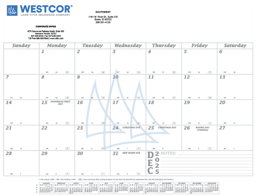 Westcor Regional Office 2026 Branded Desk Pad Calendar image thumbnail