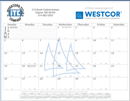 Westcor Co-Branded 2026 Desk Pad Calendar  image thumbnail