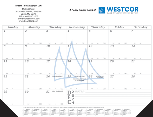 Westcor Co-Branded 2026 Desk Pad Calendar  image thumbnail