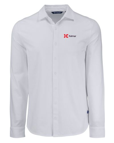 Cutter & Buck Advantage Tri-Blend Eco Soft Pique Long Sleeve Knitted Men’s Button Up  image thumbnail