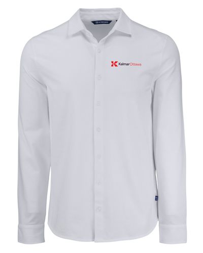 Cutter & Buck Advantage Tri-Blend Eco Soft Pique Long Sleeve Knitted Men’s Button Up image thumbnail
