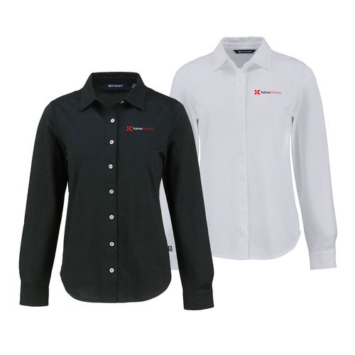 Cutter & Buck Advantage Tri-Blend Eco Soft Pique Long Sleeve Knitted Women’s Button Up image thumbnail