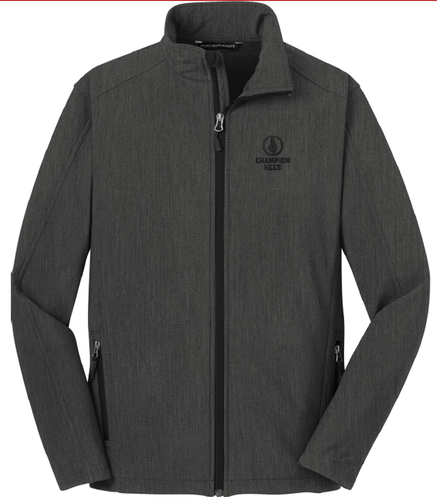 Unisex- Port Authority Core Soft Shell Jacket-Black Charcoal Heather primary image