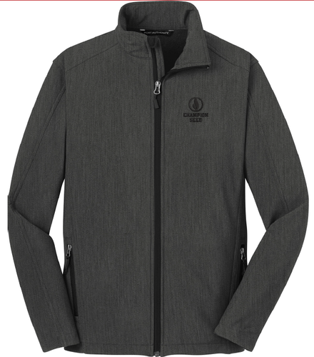 Unisex- Port Authority Core Soft Shell Jacket-Black Charcoal Heather image thumbnail
