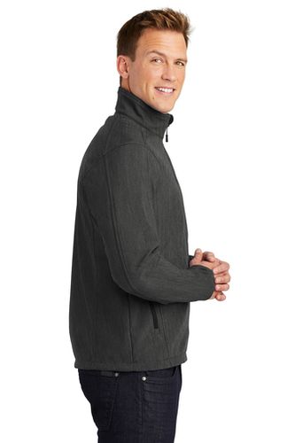 Unisex- Port Authority Core Soft Shell Jacket-Black Charcoal Heather image thumbnail