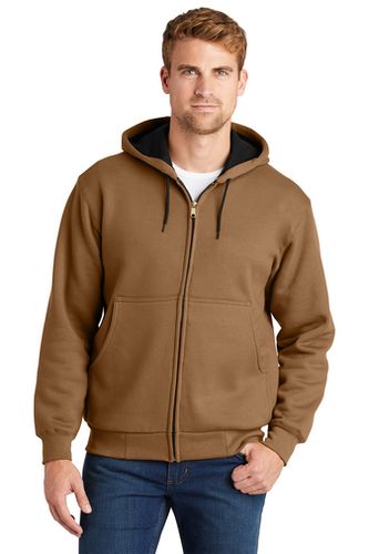 Unisex- CornerStone® Heavyweight Hooded Jacket w/Thermal Lining-Duck Brown image thumbnail