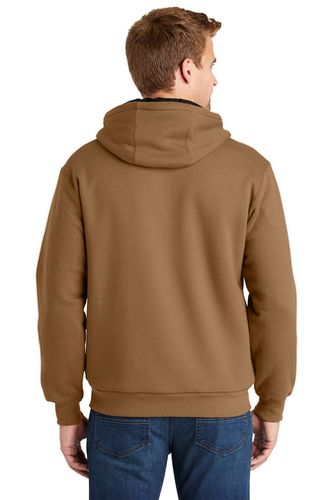 Unisex- CornerStone® Heavyweight Hooded Jacket w/Thermal Lining-Duck Brown image thumbnail