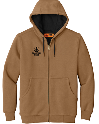 Unisex- CornerStone® Heavyweight Hooded Jacket w/Thermal Lining-Duck Brown image thumbnail