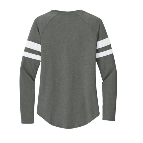 Sport-Tek Women's Halftime Stripe Long Sleeve V-Neck Tee image thumbnail