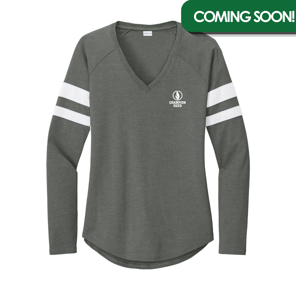 Sport-Tek Women's Halftime Stripe Long Sleeve V-Neck Tee primary image