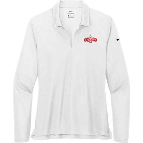 Nike® Women's Dri-FIT™ Micro Piqué Long-Sleeved Performance Polo image thumbnail