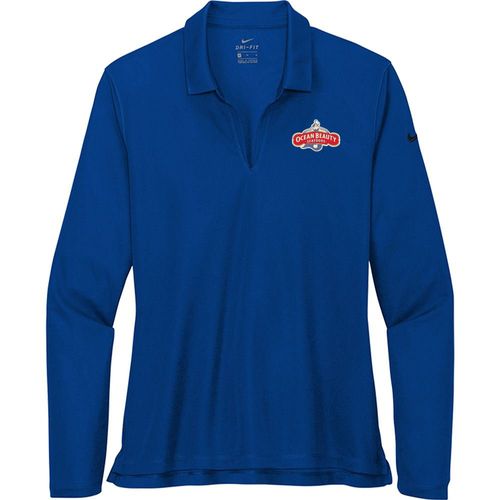 Nike® Women's Dri-FIT™ Micro Piqué Long-Sleeved Performance Polo image thumbnail