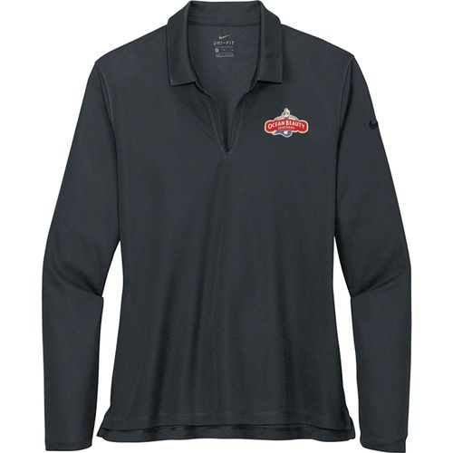 Nike® Women's Dri-FIT™ Micro Piqué Long-Sleeved Performance Polo image thumbnail