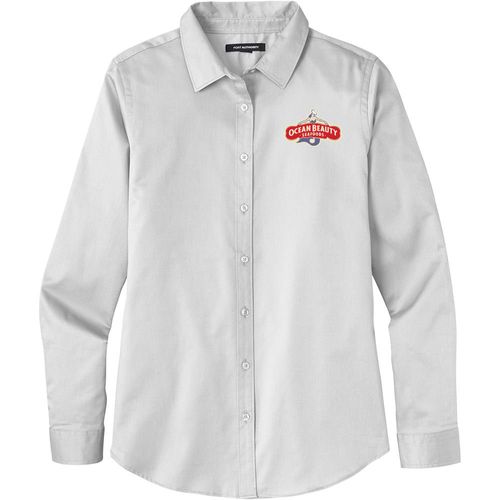 Port Authority® SuperPro™ Women's Long-Sleeved Twill Shirt image thumbnail