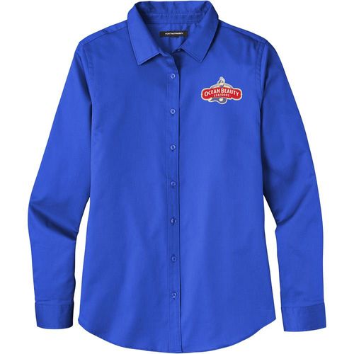 Port Authority® SuperPro™ Women's Long-Sleeved Twill Shirt image thumbnail