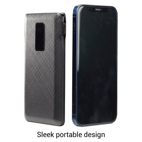 10,000-mAh 3-in-1 Power Bank with Built-In Charging Cables image thumbnail