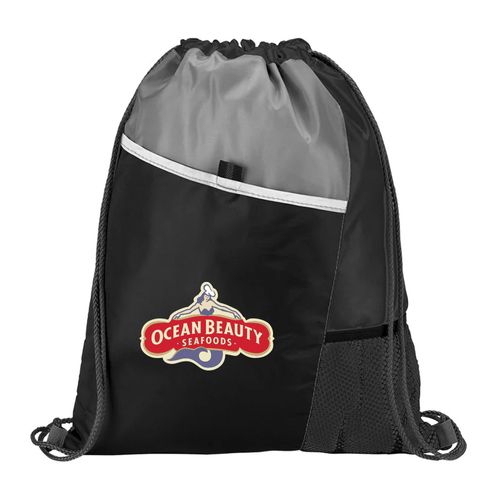 Drawstring Backpack with Reflective Strip image thumbnail