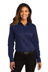 Image of Port Authority Ladies Long Sleeve SuperPro React Twill Shirt. LW808