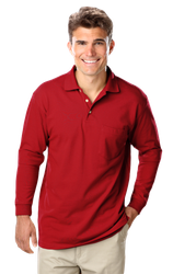Image of Adult Superblend L/S Pocketed Polo