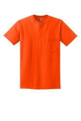 Image of Safety Orange T-Shirt w/ Pocket - Gildan - Short Sleeve 2300