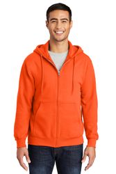 Image of Safety Orange - Port & Company® -  Essential Fleece Full-Zip Hooded Sweatshirt.  PC90ZH