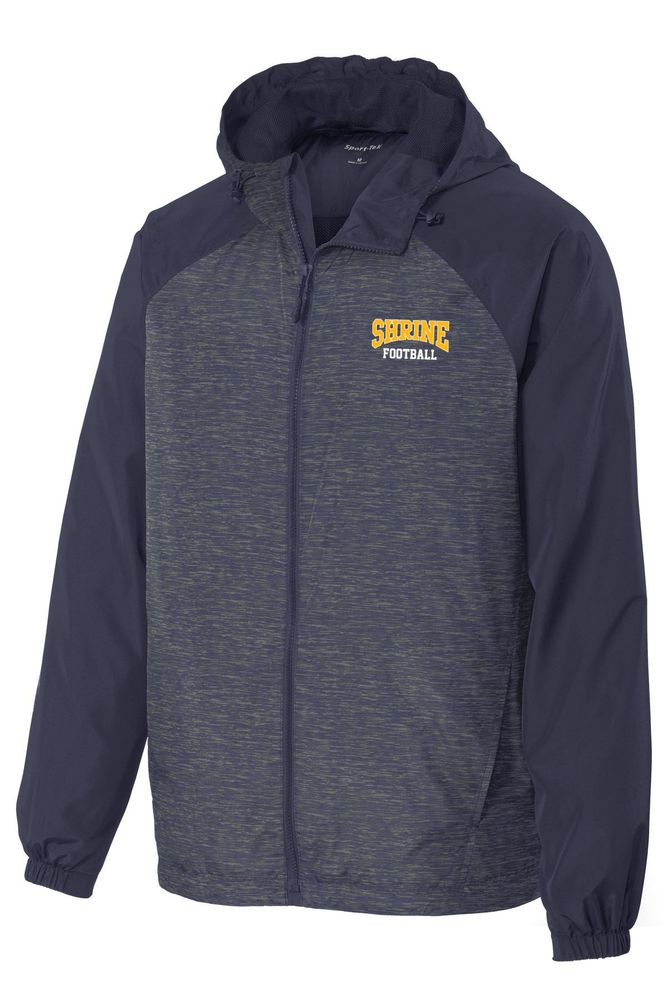 Sport-Tek Heather Colorblock Raglan Hooded Wind Jacket primary image