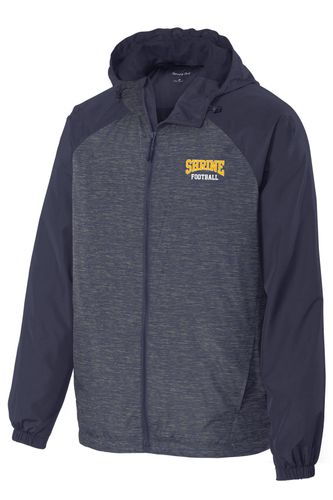 Sport-Tek Heather Colorblock Raglan Hooded Wind Jacket image thumbnail