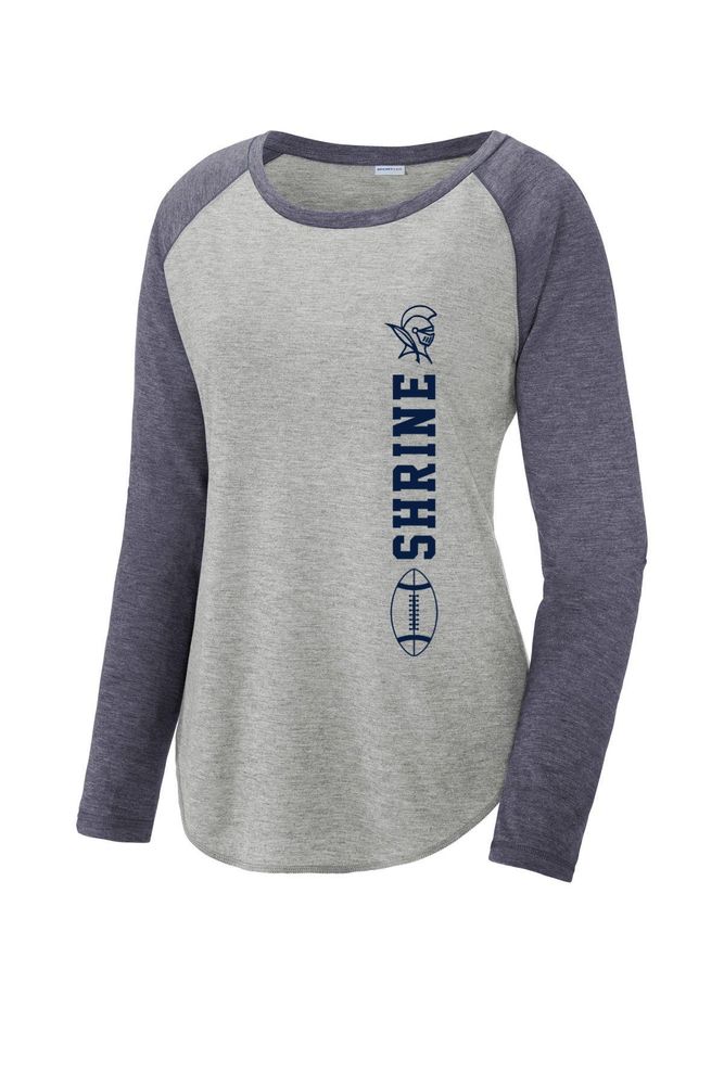Sport-Tek Ladies PosiCharge Long Sleeve Tri-Blend Wicking Scoop Neck Raglan Tee primary image