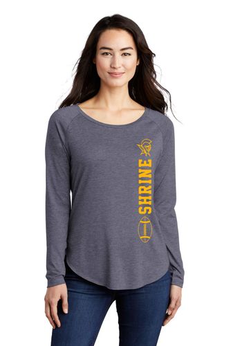 Sport-Tek Ladies PosiCharge Long Sleeve Tri-Blend Wicking Scoop Neck Raglan Tee image thumbnail