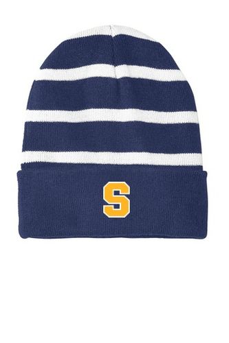 Sport-Tek Striped Beanie with Solid Band image thumbnail