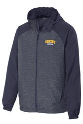 Image of Sport-Tek Heather Colorblock Raglan Hooded Wind Jacket