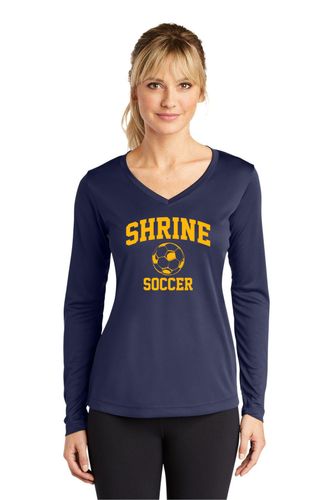 Sport-Tek Ladies Long Sleeve PosiCharge Competitor V-Neck Tee image thumbnail