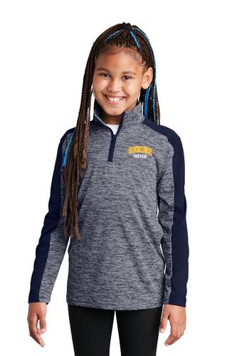 Sport-Tek Youth PosiCharge Electric Heather Colorblock 1/4-Zip Pullover image thumbnail