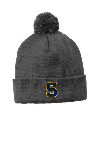 Sport-Tek Solid Pom Pom Beanie. STC37 image thumbnail