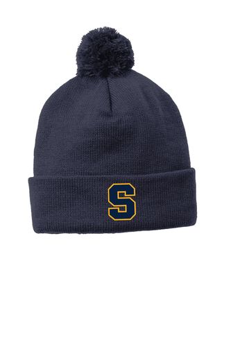 Sport-Tek Solid Pom Pom Beanie. STC37 image thumbnail