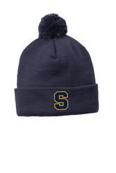 Image of Sport-Tek Solid Pom Pom Beanie. STC37