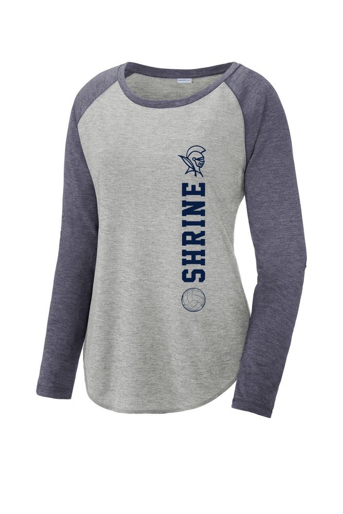 Sport-Tek Ladies PosiCharge Long Sleeve Tri-Blend Wicking Scoop Neck Raglan Tee primary image