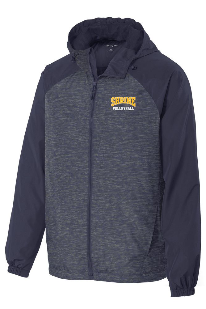 Sport-Tek Heather Colorblock Raglan Hooded Wind Jacket primary image